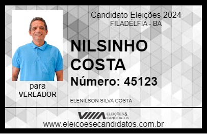 Candidato NILSINHO COSTA 2024 - FILADÉLFIA - Eleições