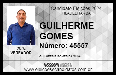 Candidato GUILHERME GOMES 2024 - FILADÉLFIA - Eleições