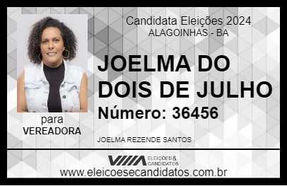 Candidato JOELMA DO DOIS DE JULHO 2024 - ALAGOINHAS - Eleições