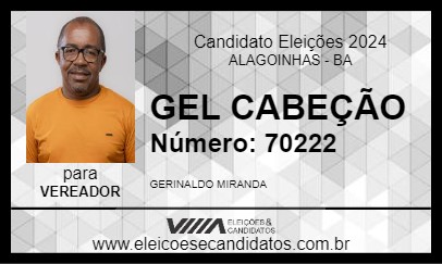 Candidato GEL CABEÇÃO 2024 - ALAGOINHAS - Eleições