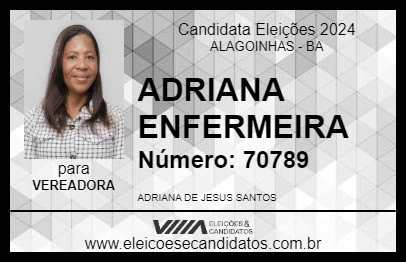 Candidato ADRIANA ENFERMEIRA 2024 - ALAGOINHAS - Eleições