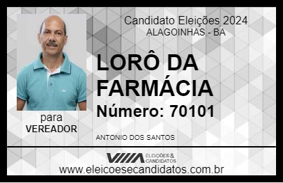 Candidato LORÔ DA FARMÁCIA 2024 - ALAGOINHAS - Eleições