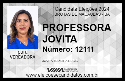 Candidato PROFESSORA JOVITA 2024 - BROTAS DE MACAÚBAS - Eleições