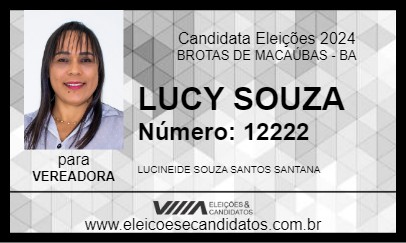 Candidato LUCY SOUZA 2024 - BROTAS DE MACAÚBAS - Eleições