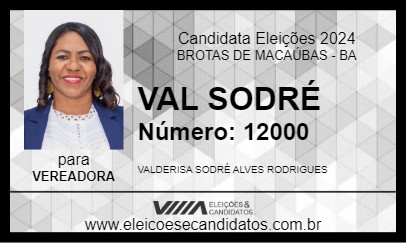 Candidato VAL SODRÉ 2024 - BROTAS DE MACAÚBAS - Eleições