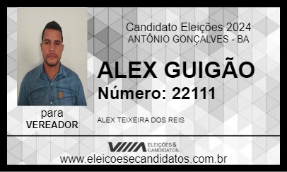 Candidato ALEX GUIGÃO 2024 - ANTÔNIO GONÇALVES - Eleições