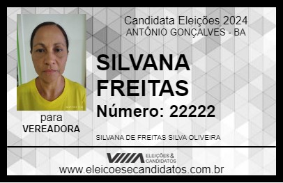 Candidato SILVANA FREITAS 2024 - ANTÔNIO GONÇALVES - Eleições