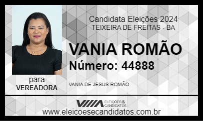 Candidato VANIA ROMÃO 2024 - TEIXEIRA DE FREITAS - Eleições