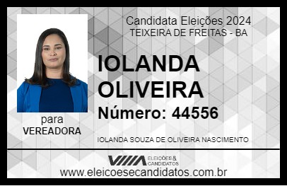 Candidato IOLANDA OLIVEIRA 2024 - TEIXEIRA DE FREITAS - Eleições