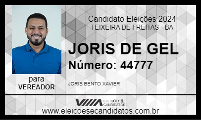 Candidato JORIS DE GEL 2024 - TEIXEIRA DE FREITAS - Eleições