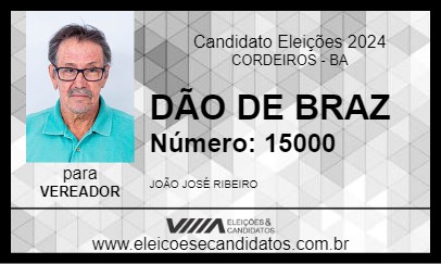 Candidato DÃO DE BRAZ 2024 - CORDEIROS - Eleições