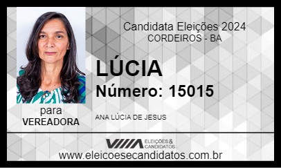 Candidato LÚCIA 2024 - CORDEIROS - Eleições