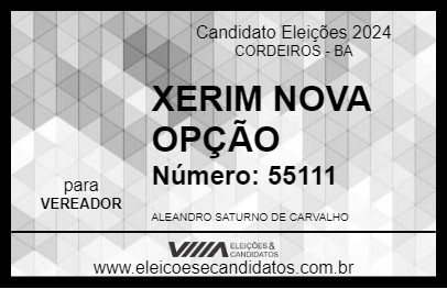 Candidato XERIM NOVA OPÇÃO 2024 - CORDEIROS - Eleições