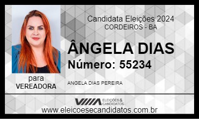 Candidato ÂNGELA DIAS 2024 - CORDEIROS - Eleições