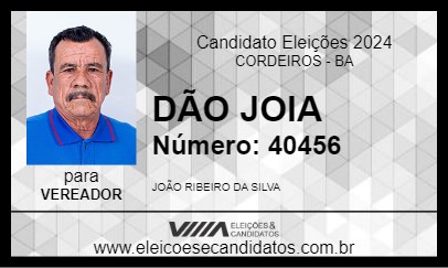 Candidato DÃO JOIA 2024 - CORDEIROS - Eleições