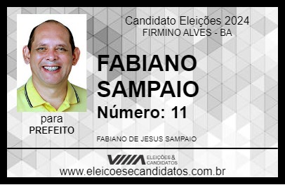 Candidato FABIANO SAMPAIO 2024 - FIRMINO ALVES - Eleições