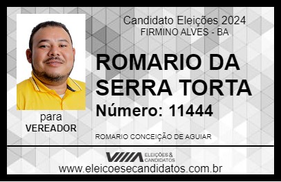 Candidato ROMARIO DA SERRA TORTA 2024 - FIRMINO ALVES - Eleições