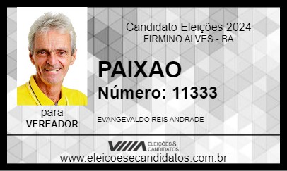 Candidato PAIXAO 2024 - FIRMINO ALVES - Eleições