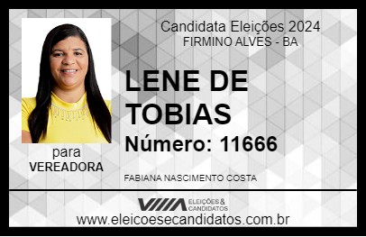 Candidato LENE DE TOBIAS 2024 - FIRMINO ALVES - Eleições