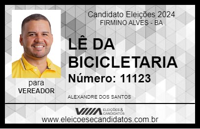 Candidato LÊ DA BICICLETARIA 2024 - FIRMINO ALVES - Eleições