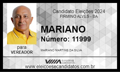 Candidato MARIANO MARTINS 2024 - FIRMINO ALVES - Eleições