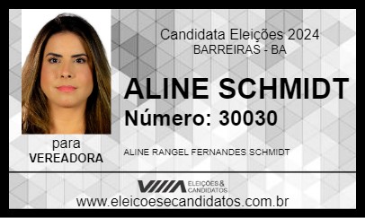 Candidato ALINE SCHMIDT 2024 - BARREIRAS - Eleições