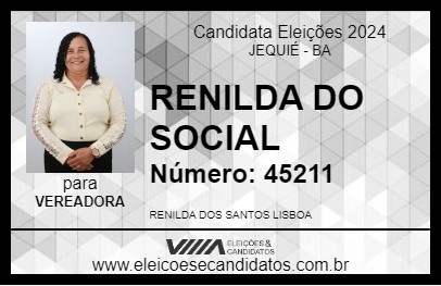 Candidato RENILDA DO SOCIAL 2024 - JEQUIÉ - Eleições