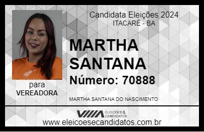 Candidato MARTHA SANTANA 2024 - ITACARÉ - Eleições