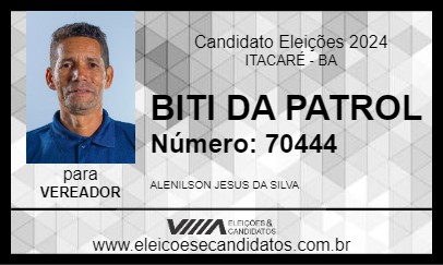 Candidato BITI DA PATROL 2024 - ITACARÉ - Eleições