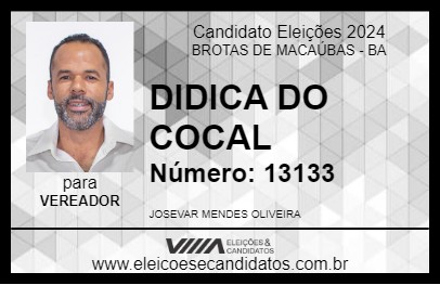 Candidato DIDICA DO COCAL 2024 - BROTAS DE MACAÚBAS - Eleições