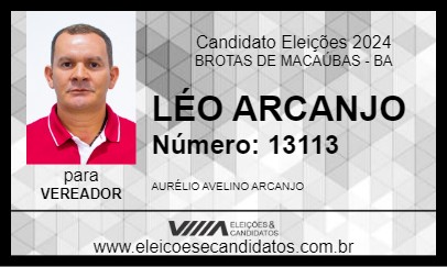 Candidato LÉO ARCANJO 2024 - BROTAS DE MACAÚBAS - Eleições