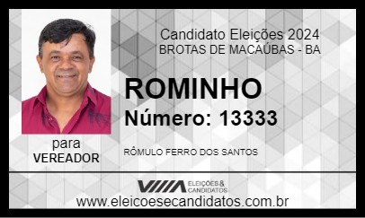 Candidato ROMINHO 2024 - BROTAS DE MACAÚBAS - Eleições