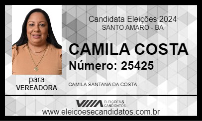 Candidato CAMILA COSTA 2024 - SANTO AMARO - Eleições