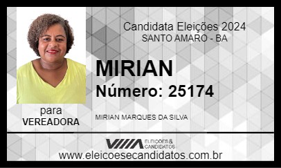 Candidato MIRIAN 2024 - SANTO AMARO - Eleições