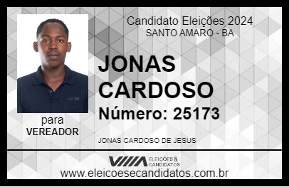 Candidato JONAS CARDOSO 2024 - SANTO AMARO - Eleições