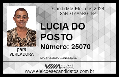 Candidato LUCIA DO POSTO 2024 - SANTO AMARO - Eleições