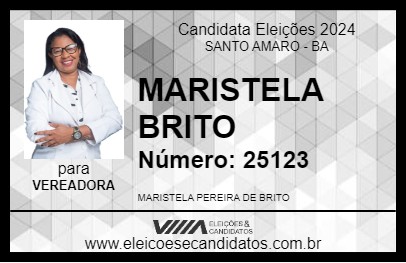 Candidato MARISTELA BRITO 2024 - SANTO AMARO - Eleições