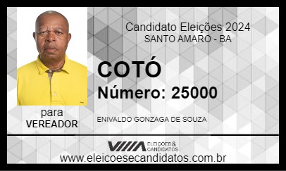 Candidato COTÓ 2024 - SANTO AMARO - Eleições