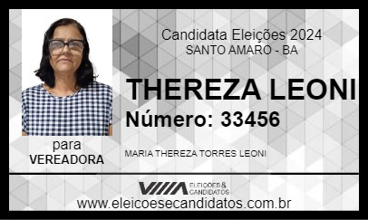 Candidato THEREZA LEONI 2024 - SANTO AMARO - Eleições