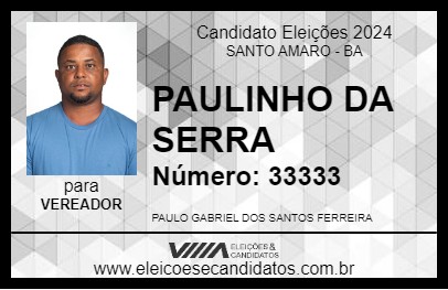 Candidato PAULINHO DA SERRA 2024 - SANTO AMARO - Eleições