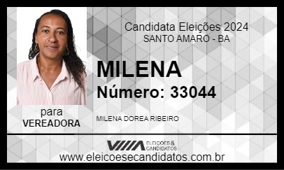 Candidato MILENA 2024 - SANTO AMARO - Eleições