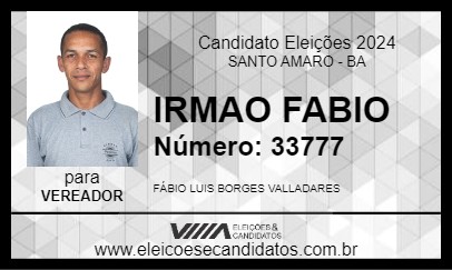 Candidato IRMAO FABIO 2024 - SANTO AMARO - Eleições