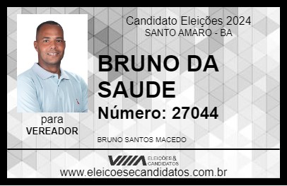 Candidato BRUNO DA SAUDE 2024 - SANTO AMARO - Eleições