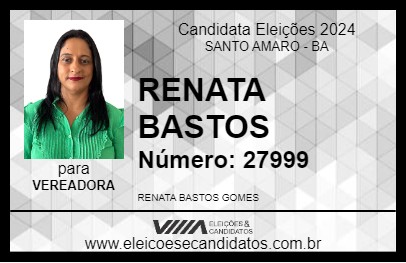 Candidato RENATA BASTOS 2024 - SANTO AMARO - Eleições