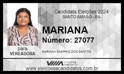 Candidato MARIANA 2024 - SANTO AMARO - Eleições