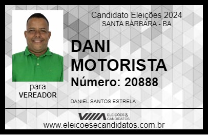 Candidato DANI MOTORISTA 2024 - SANTA BÁRBARA - Eleições