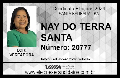 Candidato NAY DO TERRA SANTA 2024 - SANTA BÁRBARA - Eleições