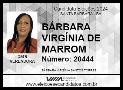 Candidato BÁRBARA VIRGÍNIA DE MARROM 2024 - SANTA BÁRBARA - Eleições