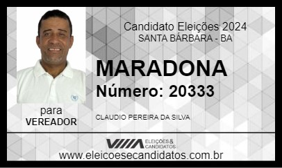 Candidato MARADONA 2024 - SANTA BÁRBARA - Eleições