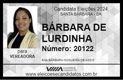 Candidato BÁRBARA DE LURDINHA 2024 - SANTA BÁRBARA - Eleições